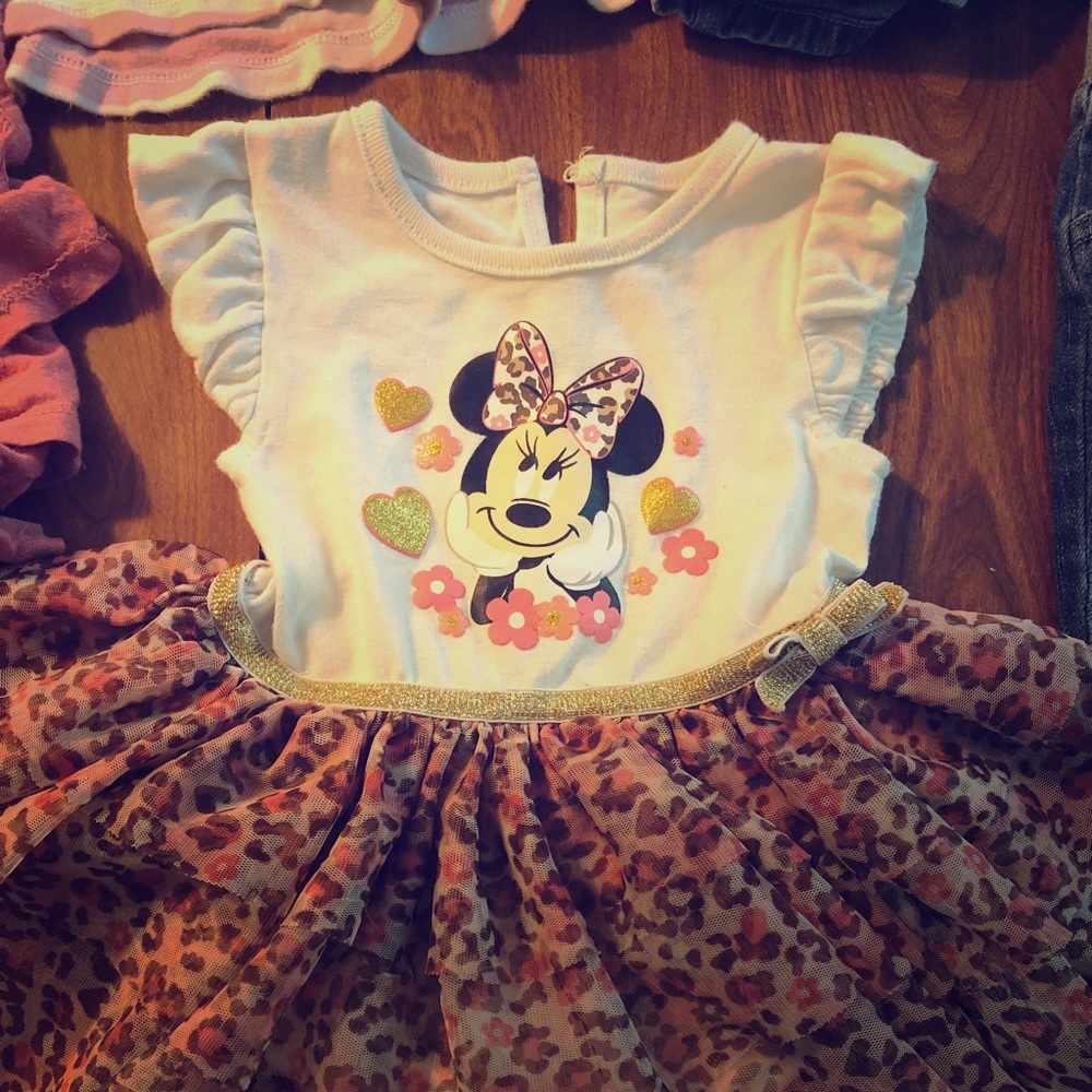 Girl flare out Minnie Mouse onesie